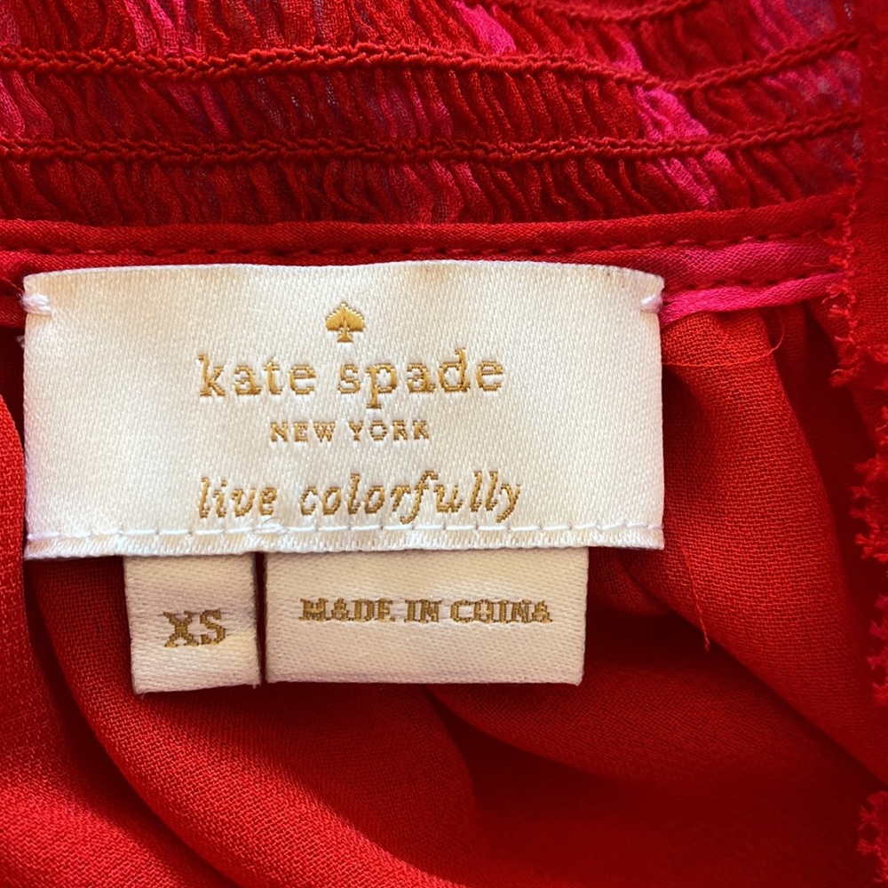 Kate Spade Red and Pink Ruffle Top - Picture 7 of 8